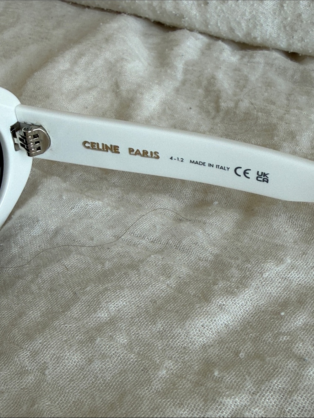 Celine White Oval Sunglasses with Black Lenses - Picture 4 of 5